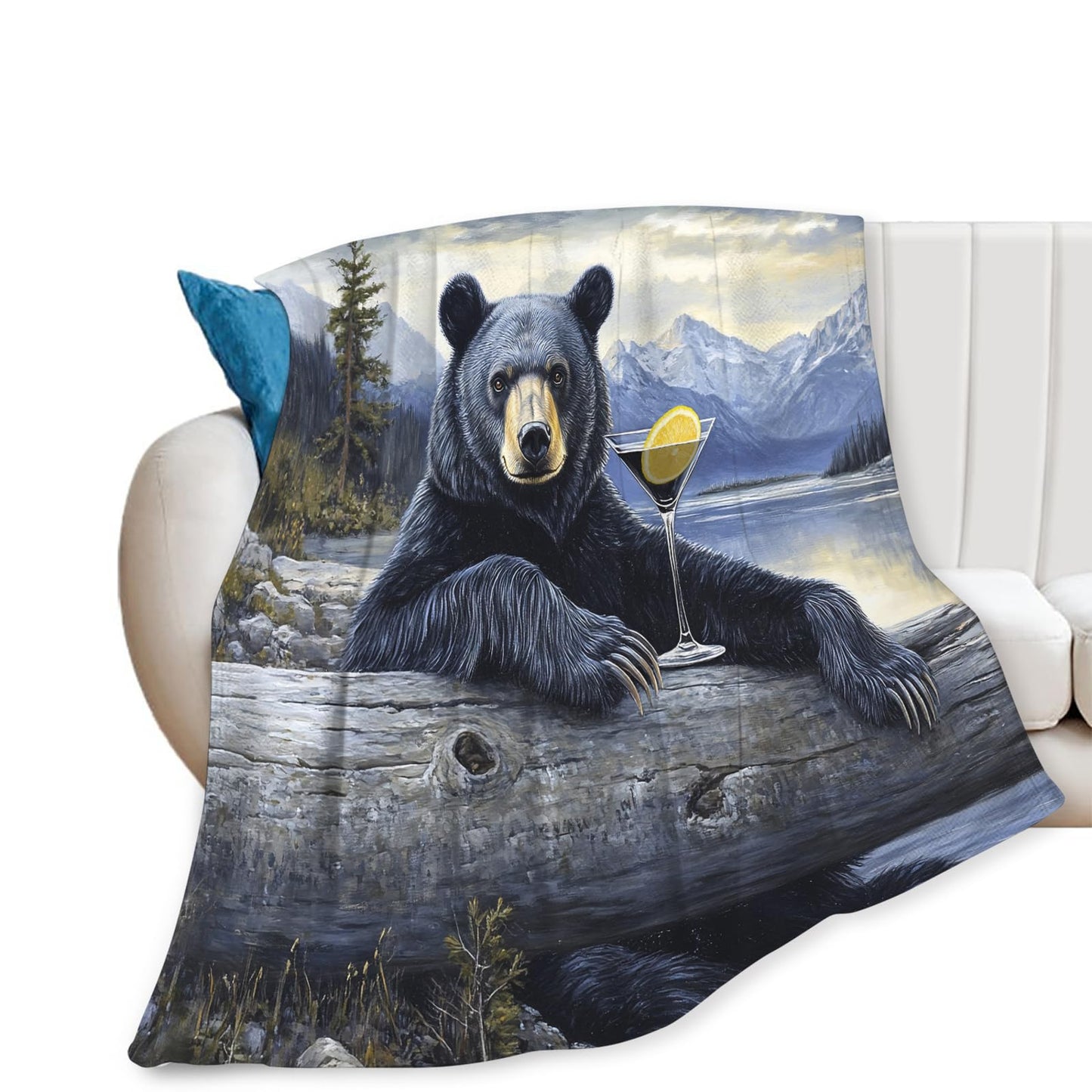 Tijuboni Bear Cabin Throw Blanket Bear Gifts for Girls Boys Women Men Kids Adults Soft Flannel Fleece Blanket for Couch Sofa Bed Home Decor 40"x50"