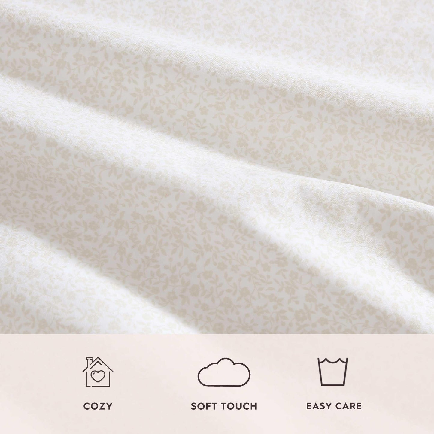 Laura Ashley - King Sheet Set, Crisp & Cool Cotton Percale Bed Sheets, Deep Pockets, Bedding with Matching Fitted Sheet & Pillowcases (Chelsie Vine Yellow)