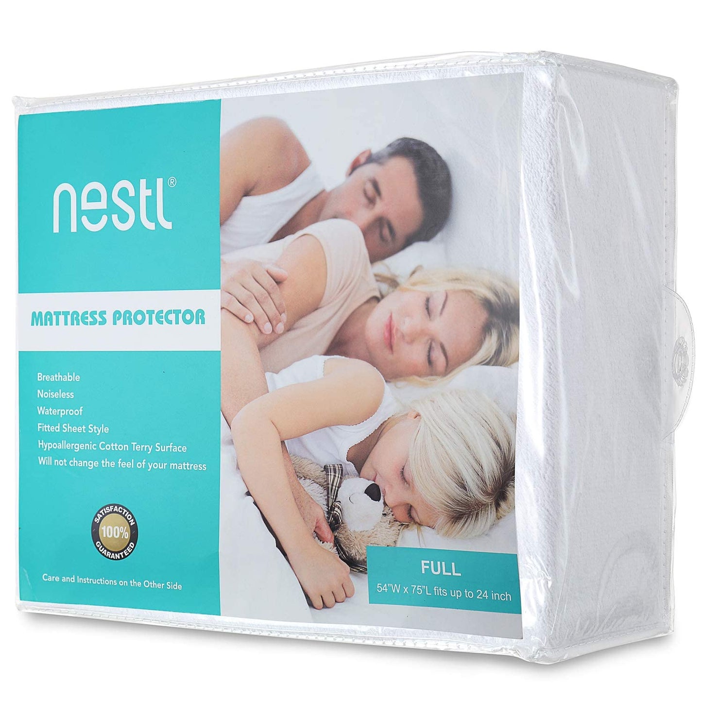 Nestl Premium Cotton Terry Mattress Protector – Soft and Waterproof RV Short Queen 14 Inch Deep Pocket Mattress Protector – Breathable & Noiseless Cover
