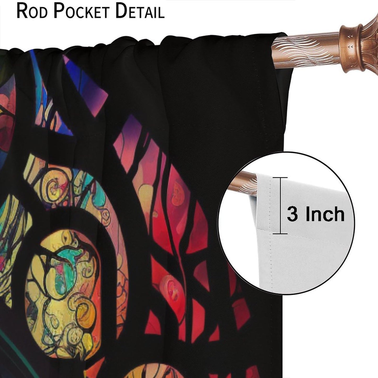 BenYaSong Castle Window Curtain, Arched Door Through Fairy Tale Forest, 2 Panels, 42x45 Inch, Blackout, Rustic Abstract Medieval Gothic