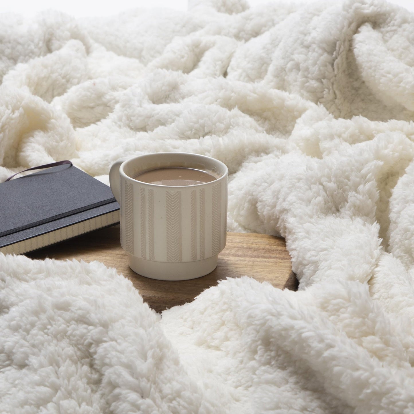 Carstens, Inc. Ultra Premium Super Soft Plush Sherpa Fleece Oversized Throw Blanket 54" x 68", Navy Blue