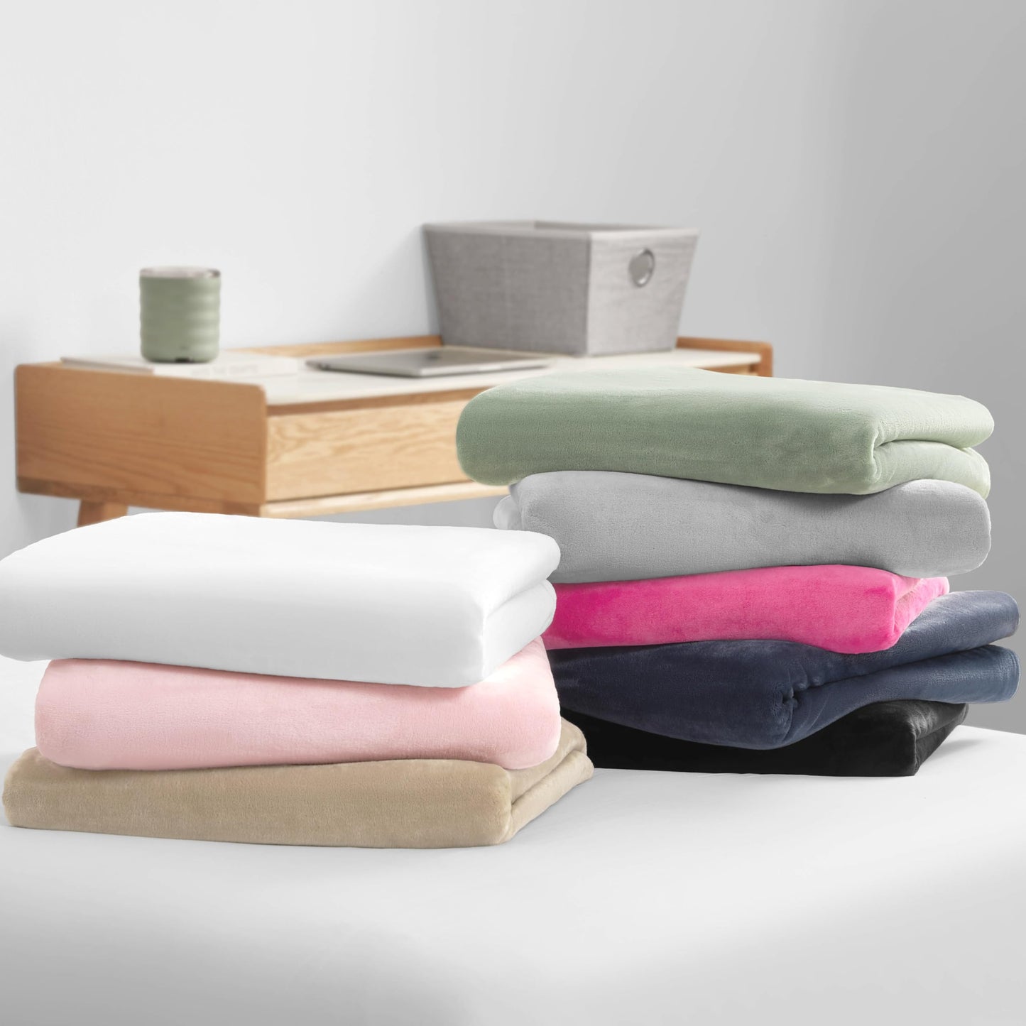 The Sheet Lab Solid Plush 50"X70" Throw Blanket, Hot Pink - Plush Blanket for Ultimate Comfort and Cozy Warmth