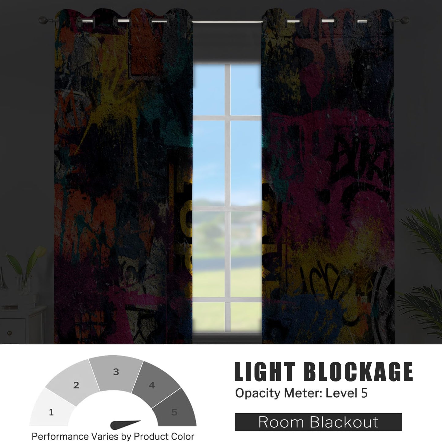 Graffiti Wall Curtains Colorful Graffiti