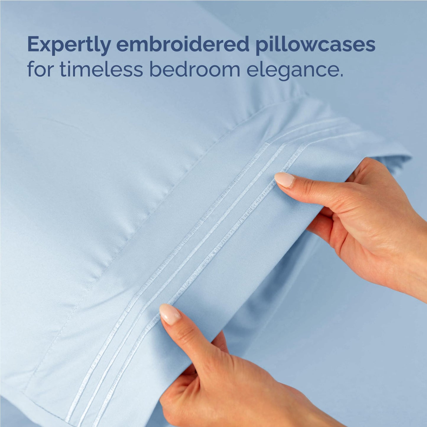Full Size 4 Piece Sheet Set - Comfy Breathable & Cooling Sheets - Hotel Luxury Bed Sheets for Women & Men - Deep Pockets, Easy-Fit, Extra Soft & Wrinkle Free Sheets - Sky Blue Oeko-Tex Bed Sheet Set