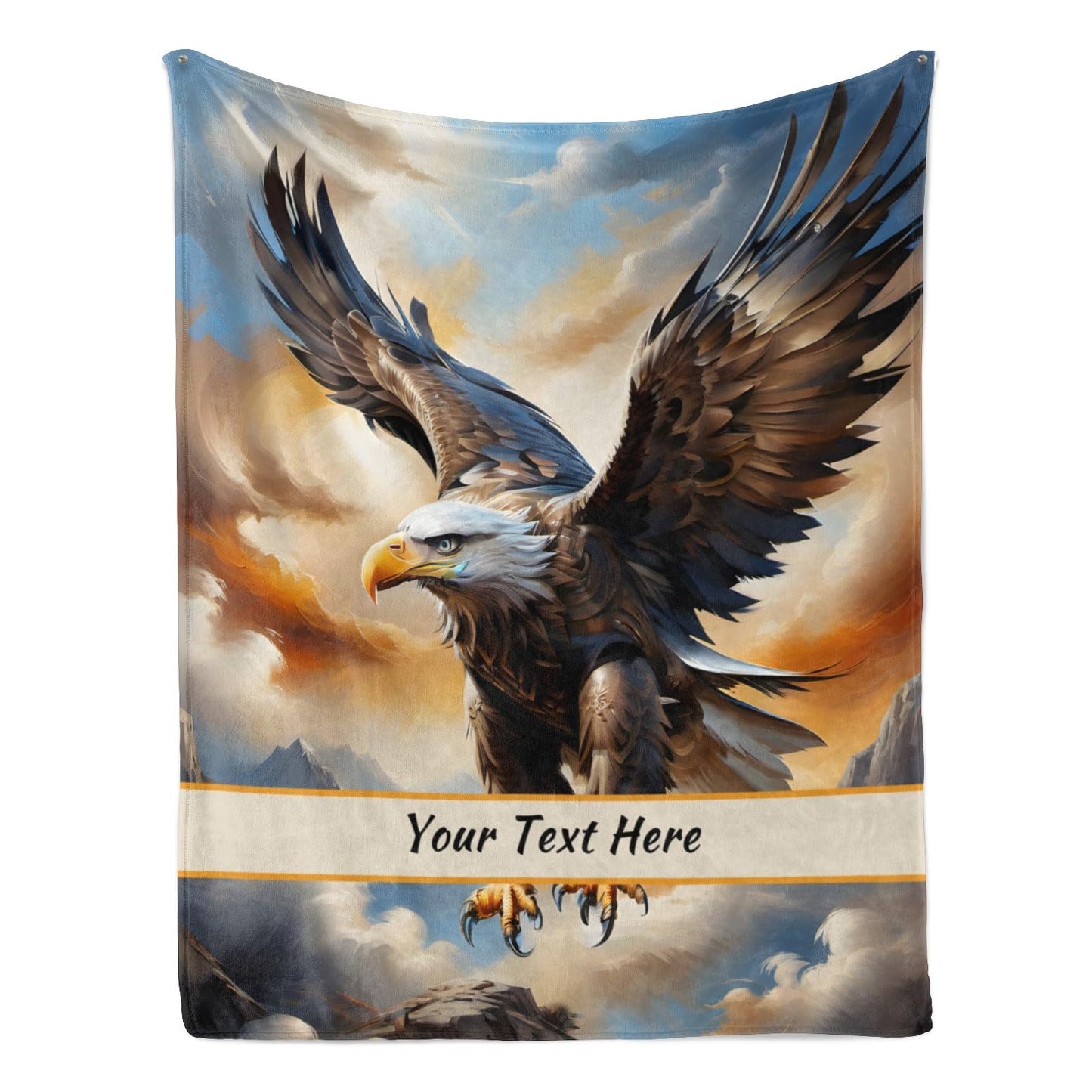 Custom Eagle Blanket, Personalized Throw Blanket for Kids Girls, Fuzzy Soft Blanket Microfiber, 30" x 40"