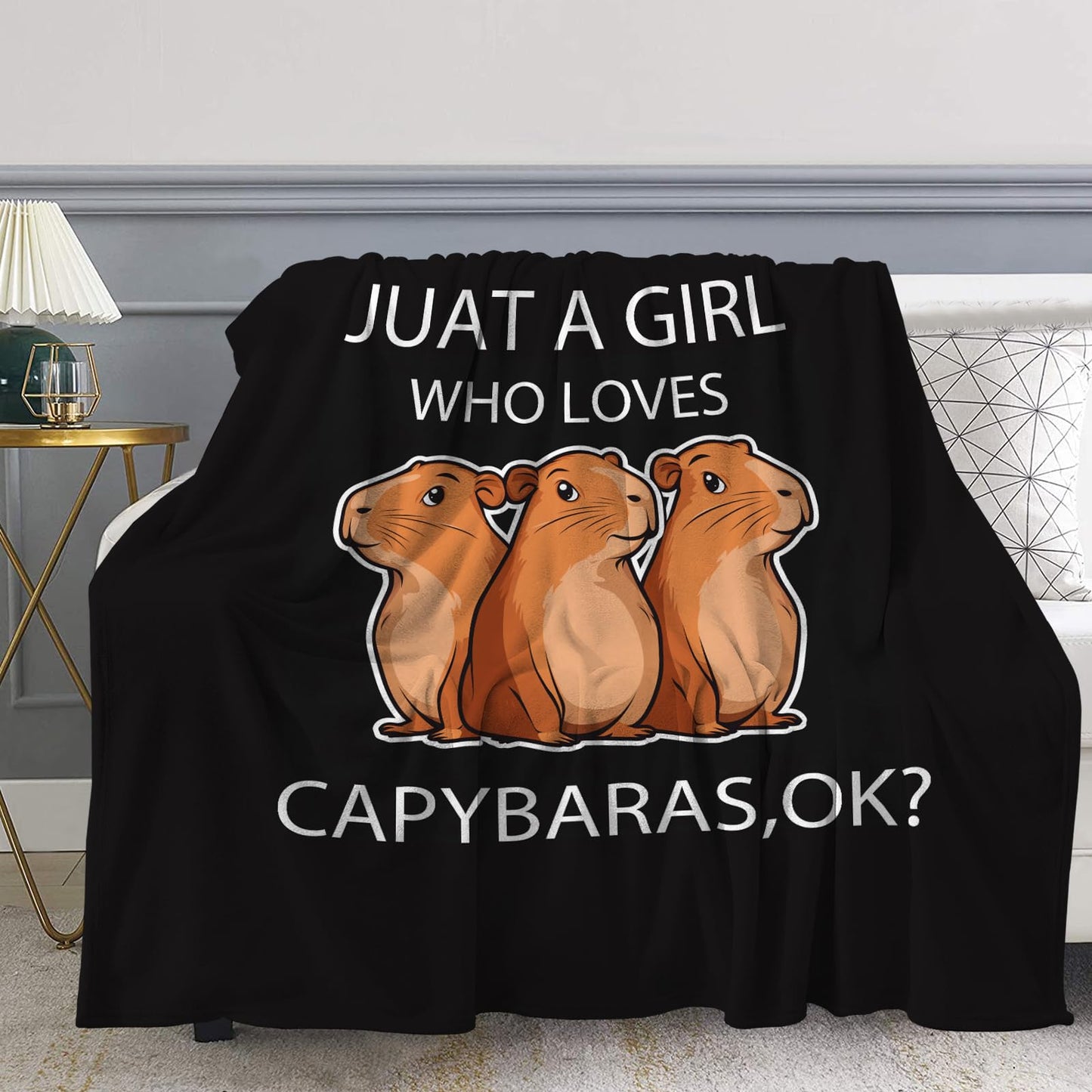 Capybara Blanket, Capybara Gifts for Girls, Soft Blanket for Girls Room Decor, Cozy Throw Blankets Christmas Birthday Gifts for Toddles Teens Couch Bed 60" X 50"