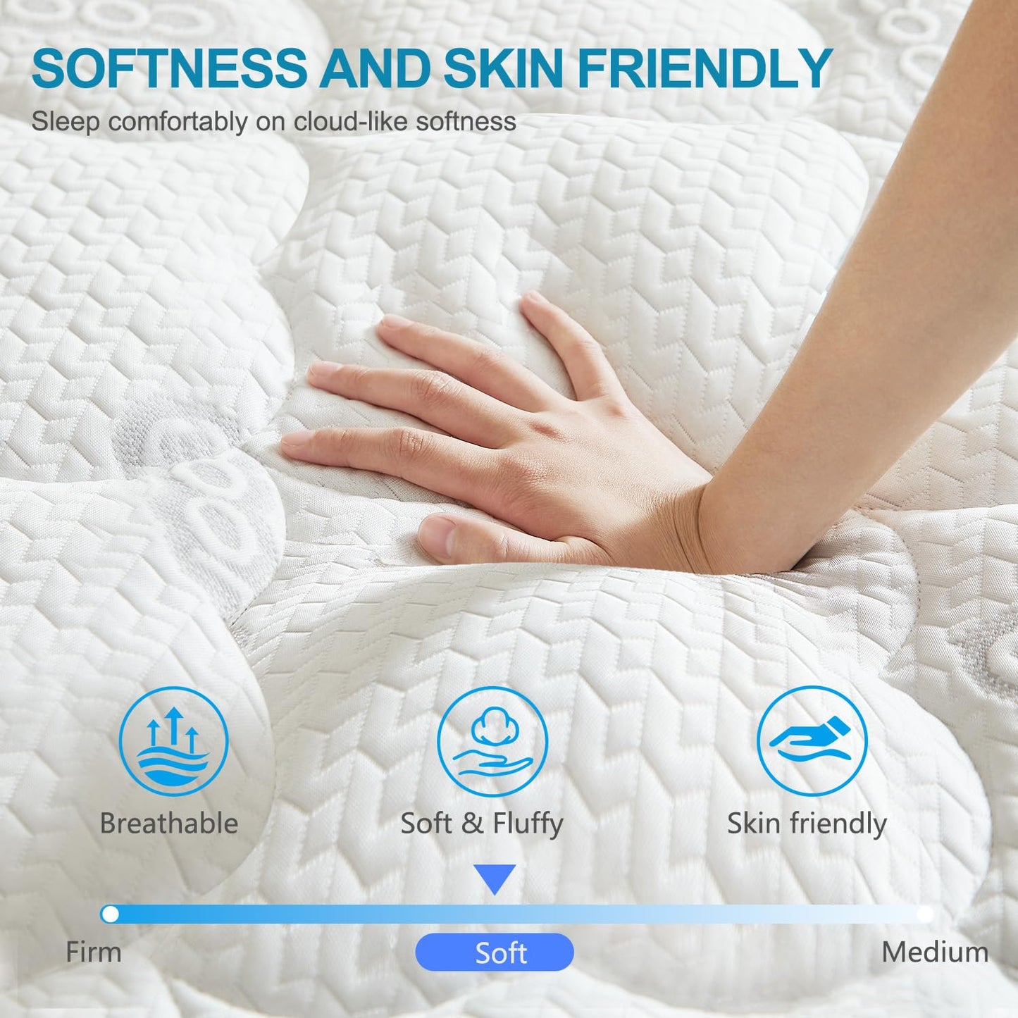 GOLDBOVER Mattress Topper Full, 2 inch Ultra Soft Quilted Fitted Mattress Pad Cooling Mattress Cover with Thin Down Alternative Filling Noiseless & Breathable (8-21”Deep Pocket)