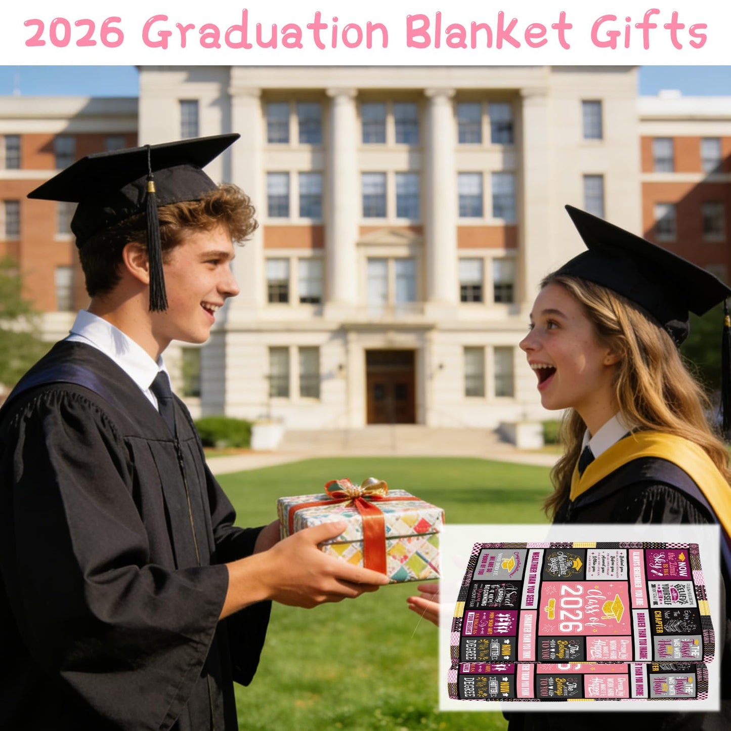 Wxiben 2026 Graduation Gifts for Her - Class of 2026 Graduation Blanket High School Seniors Nurse College Phd Graduate Gifts Grad Congrats Flannel Throw Blanket for Women 60 x 50 Inches