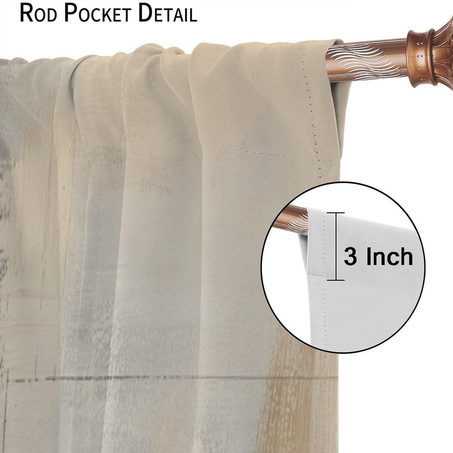Abstract Beige Gray Taupe Curtains, Rod Pocket Black Tan Neutral Art Painting Modern Window Drapes for Living Room Bedroom, 20.5" W x 44.5" L, 2 Panels （No Blackout）