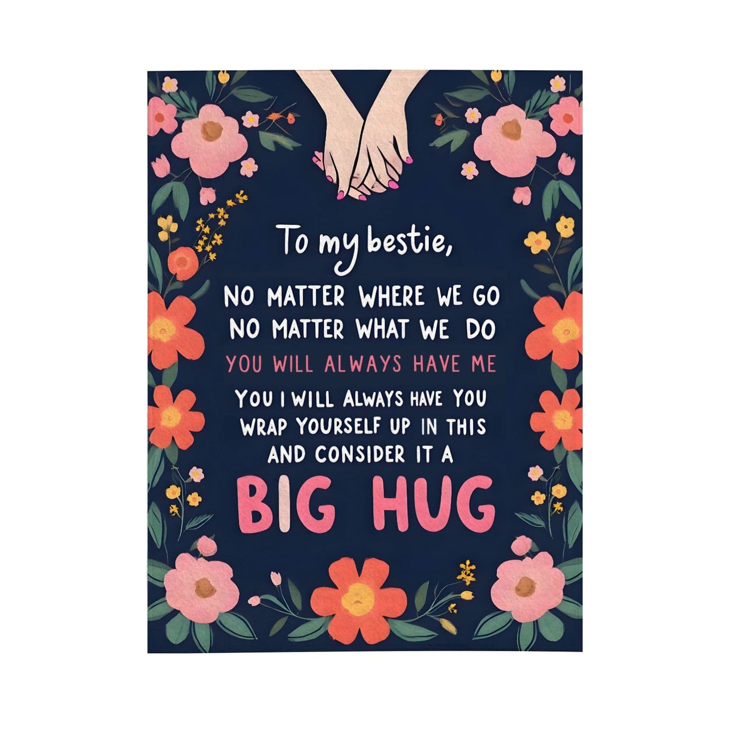Sending You A Big Hugs So Its There When You Need It Blanket Cozy Flannel Comfort Throw Sympathy Healing Gift Encouragement Blanket for Family and Friends (White 18, 50x60in(127cm*153cm))