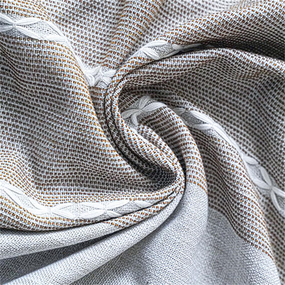 FMIYJUN Rectangle Cotton Tablecloths Linen Waterproof Tablecloth Burlap Embroidered Fabric Table Cloths for Kitchen Dining Party Wedding Tables Coffee Lines 55 x 70 Inch