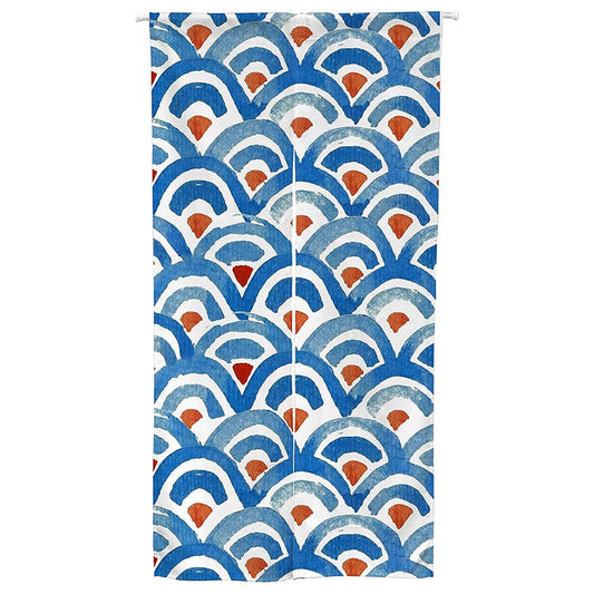 Ofat Home Design Japanese Doorway Curtain Blue Scale Traditional Painting Red-Crowned Cranes Noren Curtain 33.5"x 59" Door Curtain for Kitchen Bistro Partition