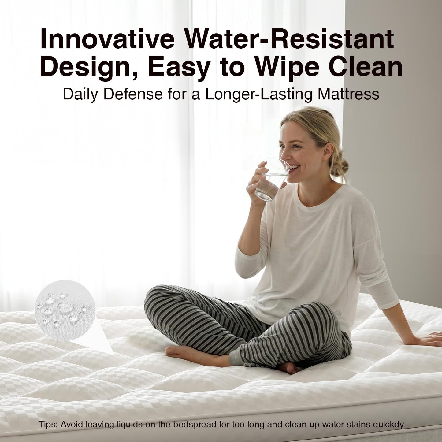 Novilla King Mattress Topper, Extra Thick Pillow Top Mattress Pad, Down Alternative Fill Breathable Cover, 8-21" Deep Pocket Soft Bed Topper for Back Pain Relief, Oatmeal
