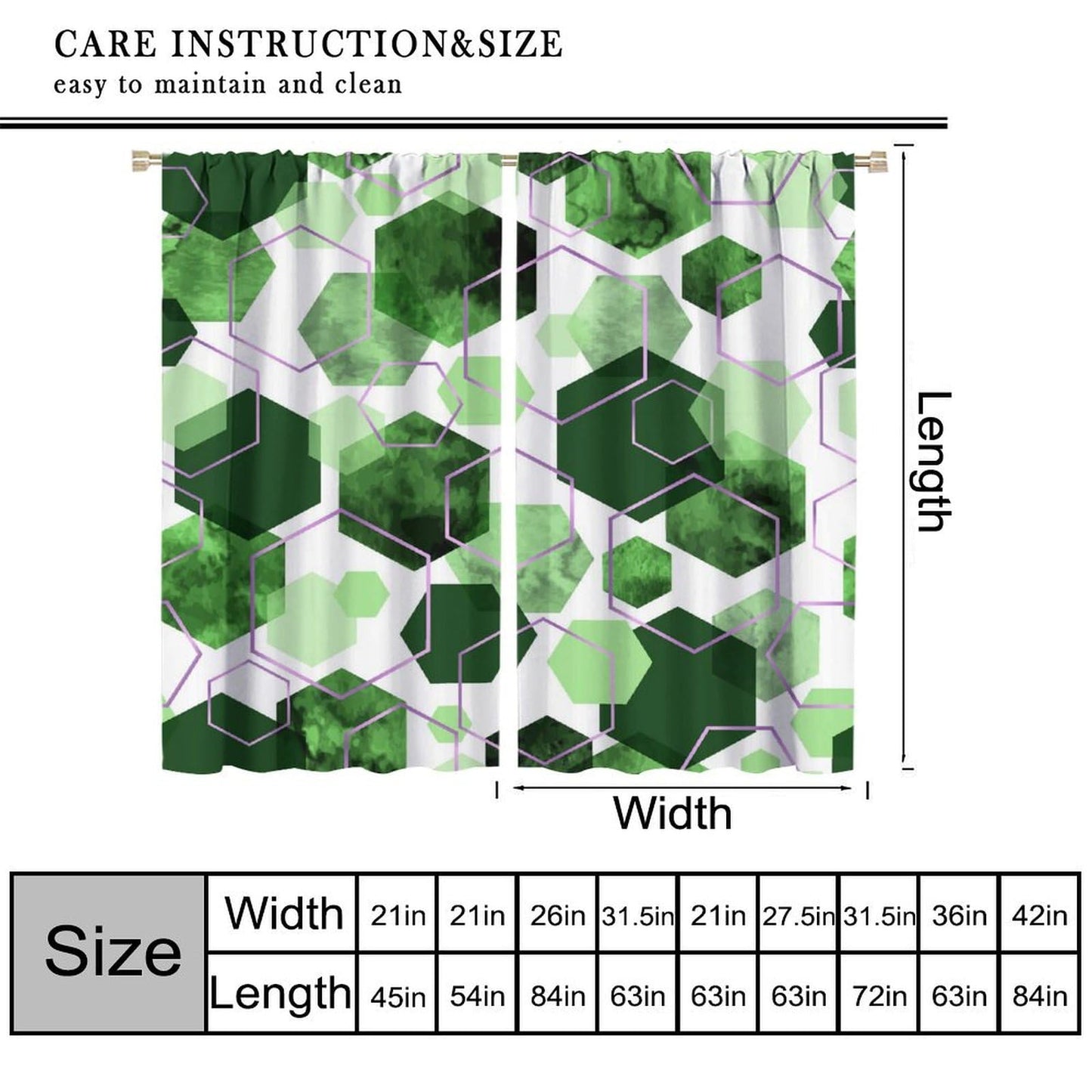 YCness Marble Curtains Modern Abstract Green Geometric Art Printed Blackout Window Drapes for Bedroom Living Room Decor Fabric Set 2 Panel 42x45 Inch 80% Shading Rate