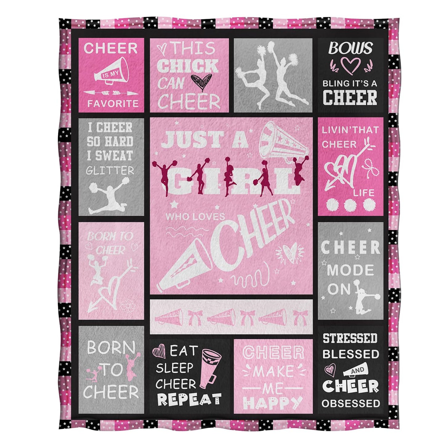 Jekeno Cheer Blanket Gifts for Girls Teens, Cheerleader Gifts Women, Cheerleading Gift Ideas Print Throw Blanket Couch Bed Sofa Travelling for Grils Sports Stuff