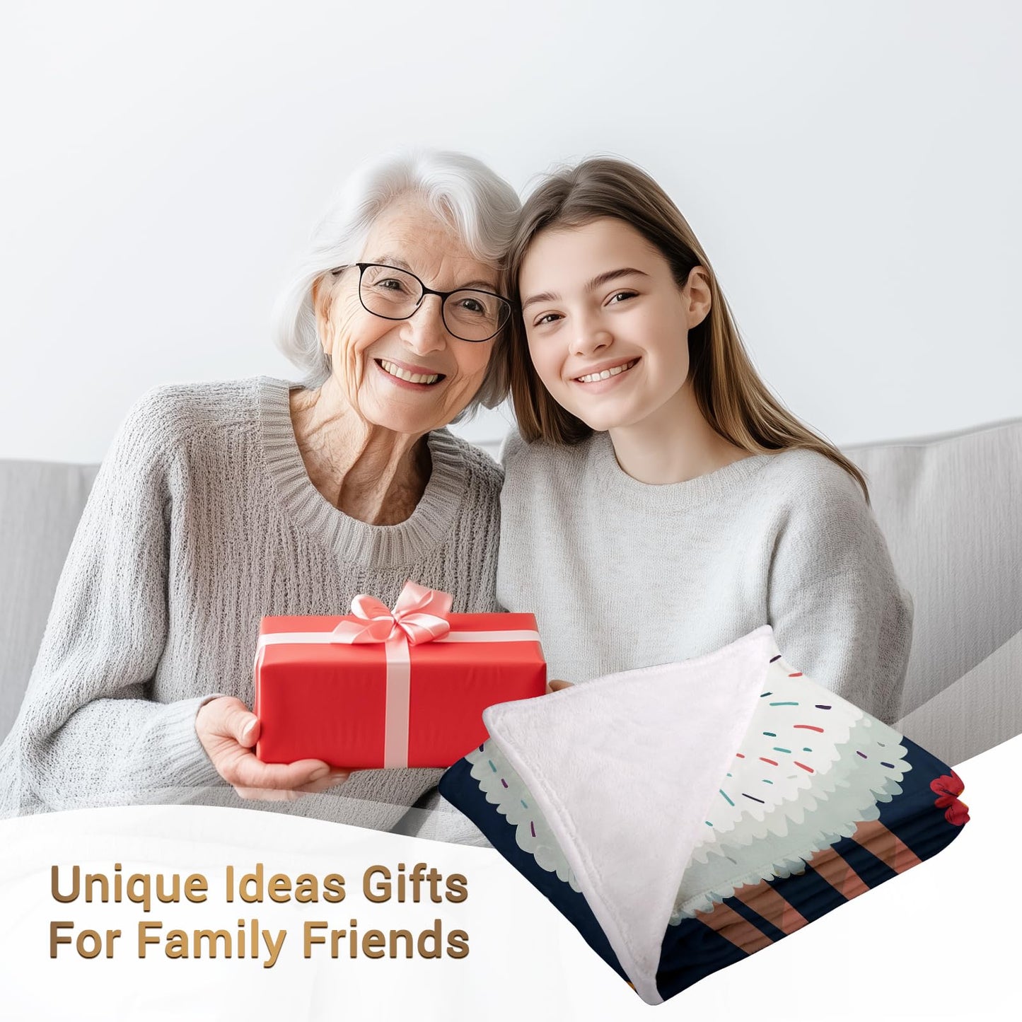 Jekeno Llama Blanket Gifts for Women Girls Mom Sister Friends Birthday Valentines Christmas Animal Alpaca Floral Flower Print Present Decor Home Sofa Couch Soft Cozy Plush Throw for Kids Adult 50"x60"