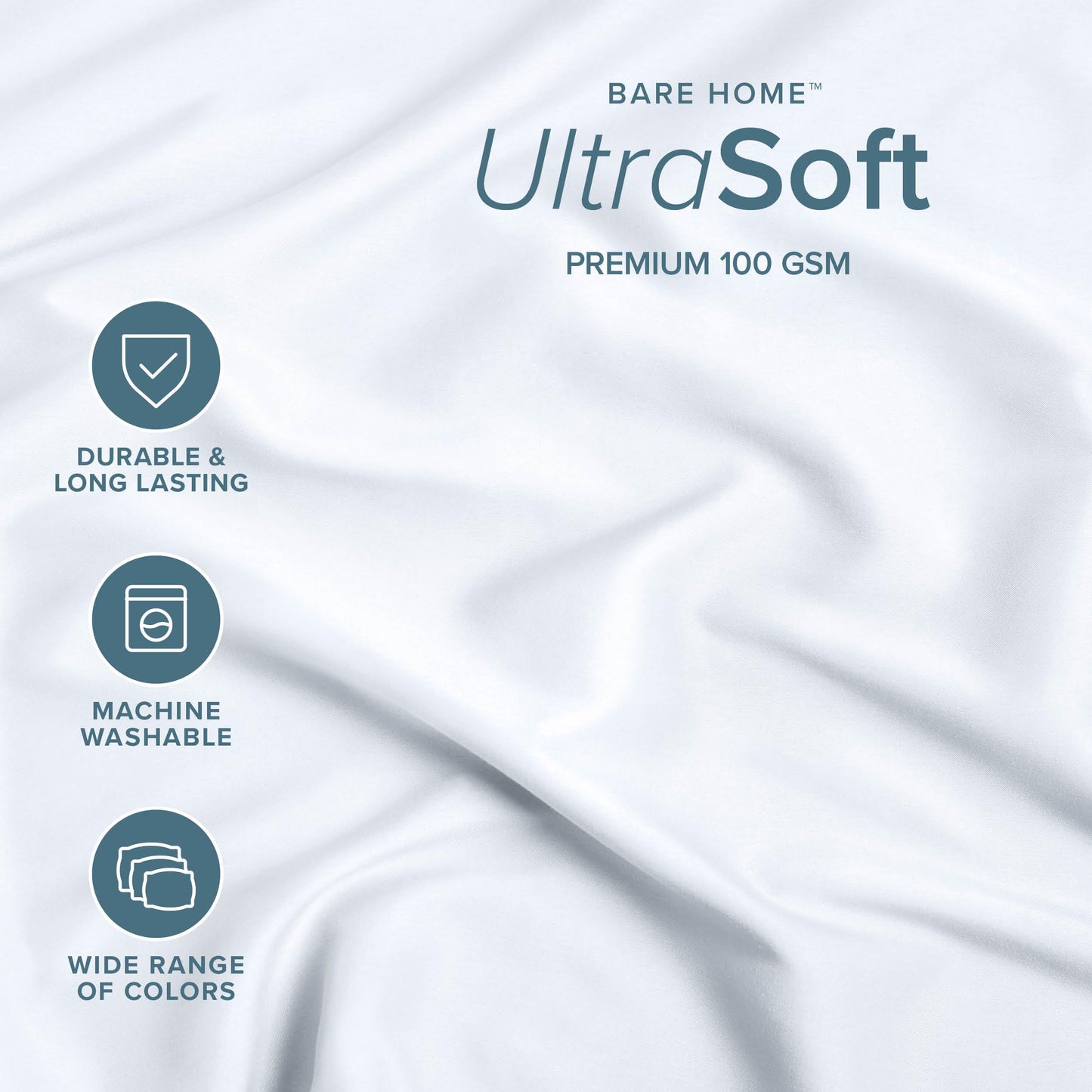 Bare Home Fitted Bottom Sheet Queen Size - Premium 1800 Ultra-Soft - Hotel Luxury - Deep Pocket - Durable and Long Lasting - Fitted Sheet (Queen, White)