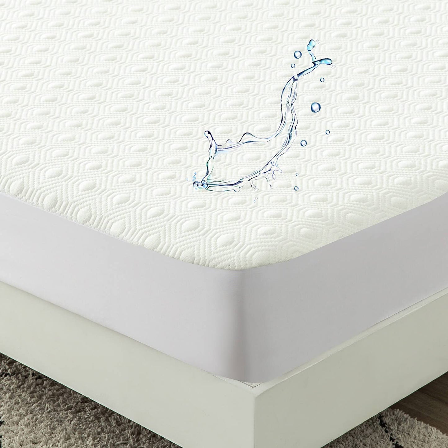 Waterproof Cooling Bamboo Viscose Twin XL Mattress Protector Pad for College Dorm Room Extra Long Twin Bed Soft Quiet Breathable Fitted Matress Cover