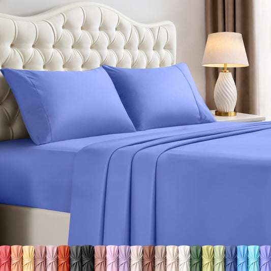 Utopia Bedding Queen Sheet Set – 4 Piece Bed Sheets for Queen Size Bed, Soft and Breathable Microfiber, Includes 1 Fitted Sheet, 1 Flat Sheet and 2 Pillowcases – Oeko Tex (Peri)
