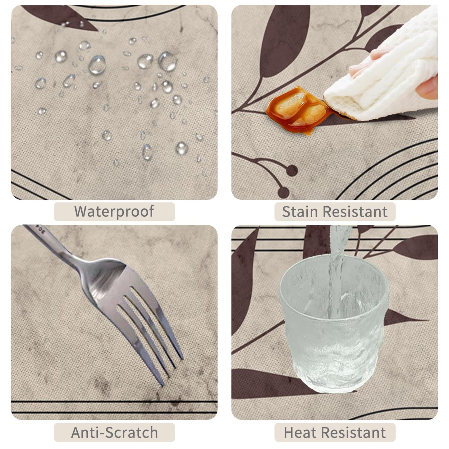 TTQYFNM 60x120inches Boho Mid Century Rectangle Tablecloth Modern Abstract Geometric Leaves Polyester Fabric Table Cloth Washable Wrinkle Resistant Table Cover for Dining Room Home Kitchen Party Decor