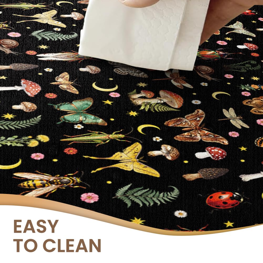 ANATTASOUL Butterflies and Moths Rectangle Table Cloth Waterproof 6ft Fall Tablecloth, 84"x60" Stain Resistant and Wrinkle Free Table Cover for Dining Party Buffet Camping Wedding
