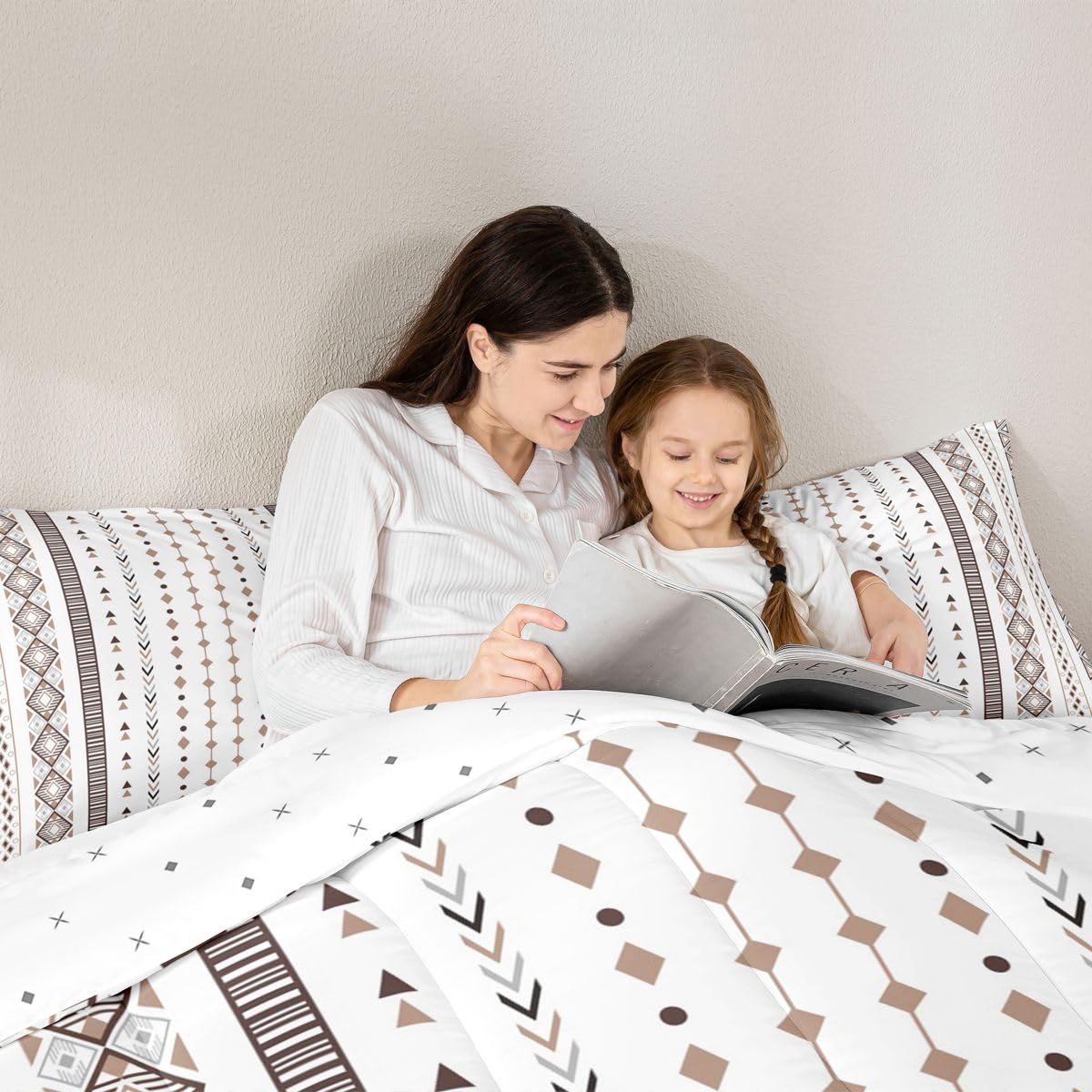 jejeloiu Western Comforter Set Queen Size Southwestern Geometric Bedding Set for Kids Boys Girls Boho Duvet Quilt Tribal Bedroom Decor Microfiber 3 Pcs with 2 Pillow Cases