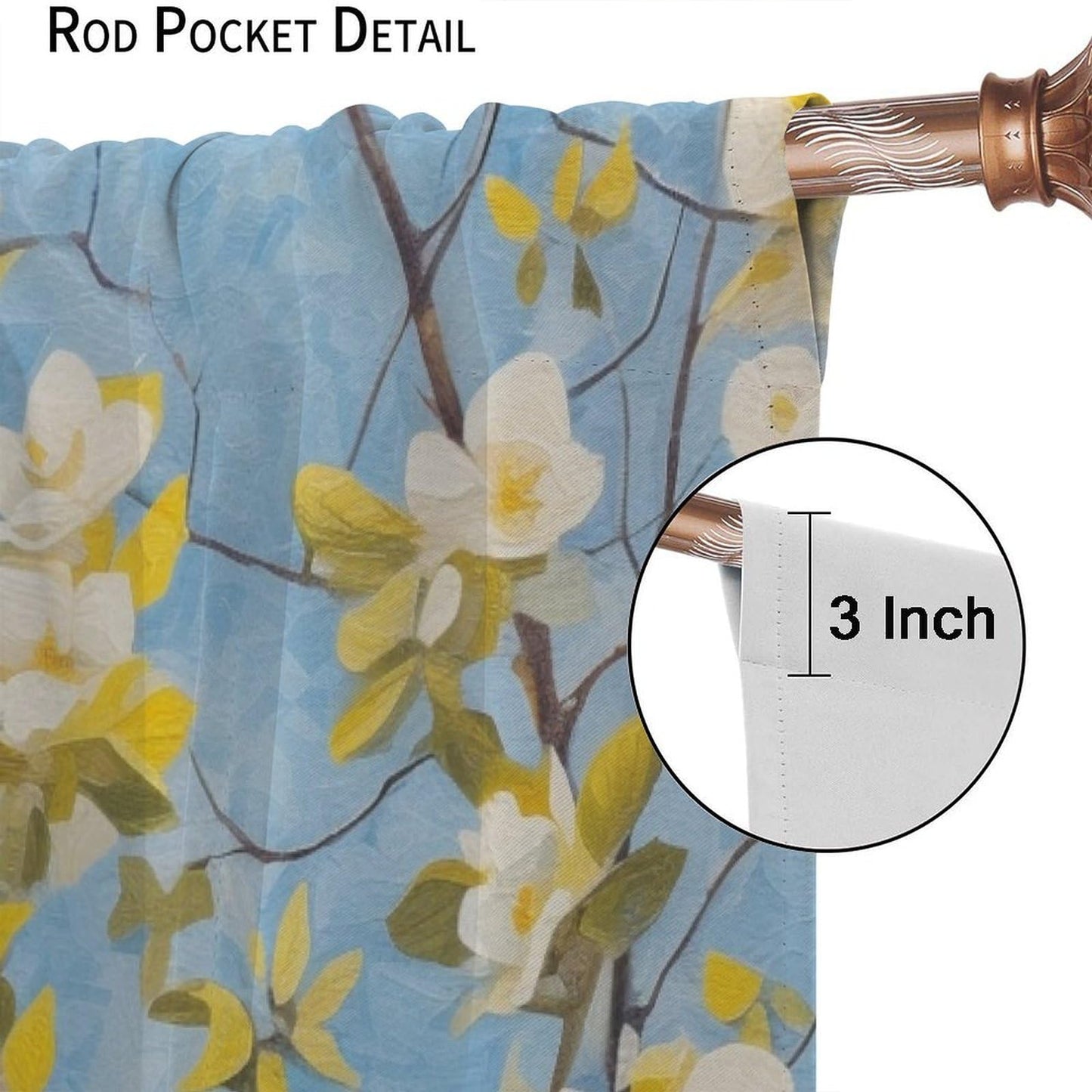 SOPIYRIO Farmhouse Flower Branch Blackout Window Curtains Beautiful Flowers Tree Rod Pocket Curtains for Bedroom Thermal Insulating Drapes for Living Room 2 Panels, Each 21 W x 45 L inch