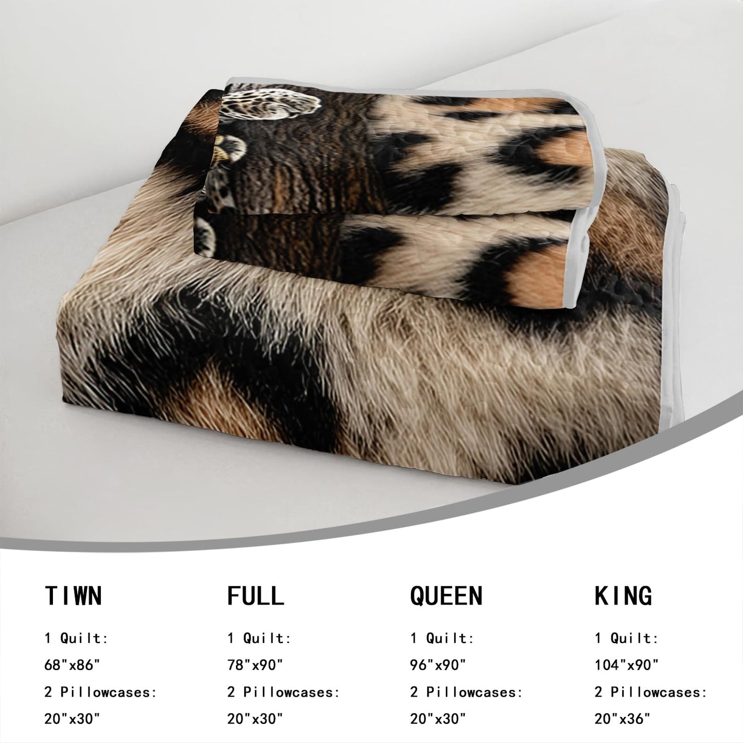 AILONEN Leopard Print Quillt Set King Size,Safari Cheetah Black Brown Bedspread Coverlet for Boys Men,Western Bedding Print Quilt,2 Pillowcases,3-Piece