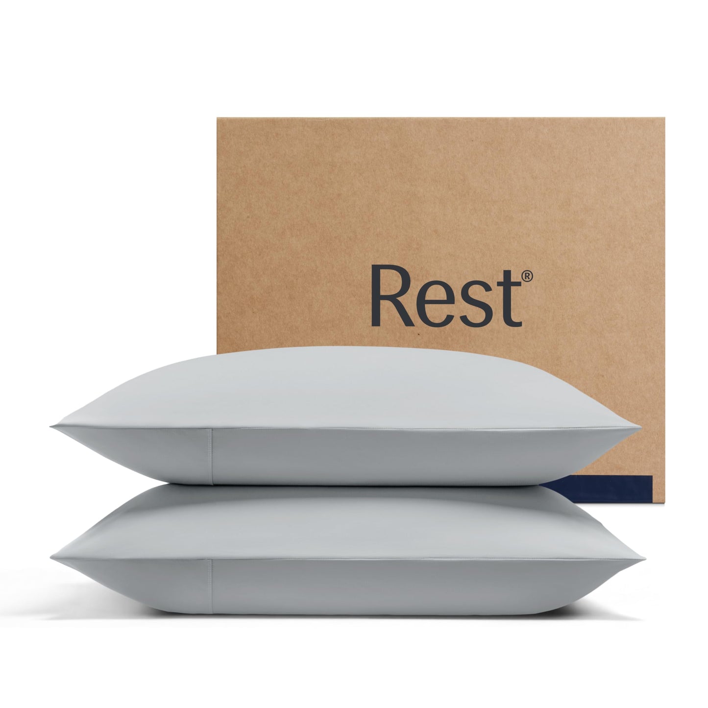 REST® Evercool®+ Cooling Pillowcases King - 2 Pillowcases for Sensitive Skin, Silver Infused Fabric for Hygienic Sleep, Silky Smooth for Curly Hair, High Elastic for Snug Fit (19x35 inches)