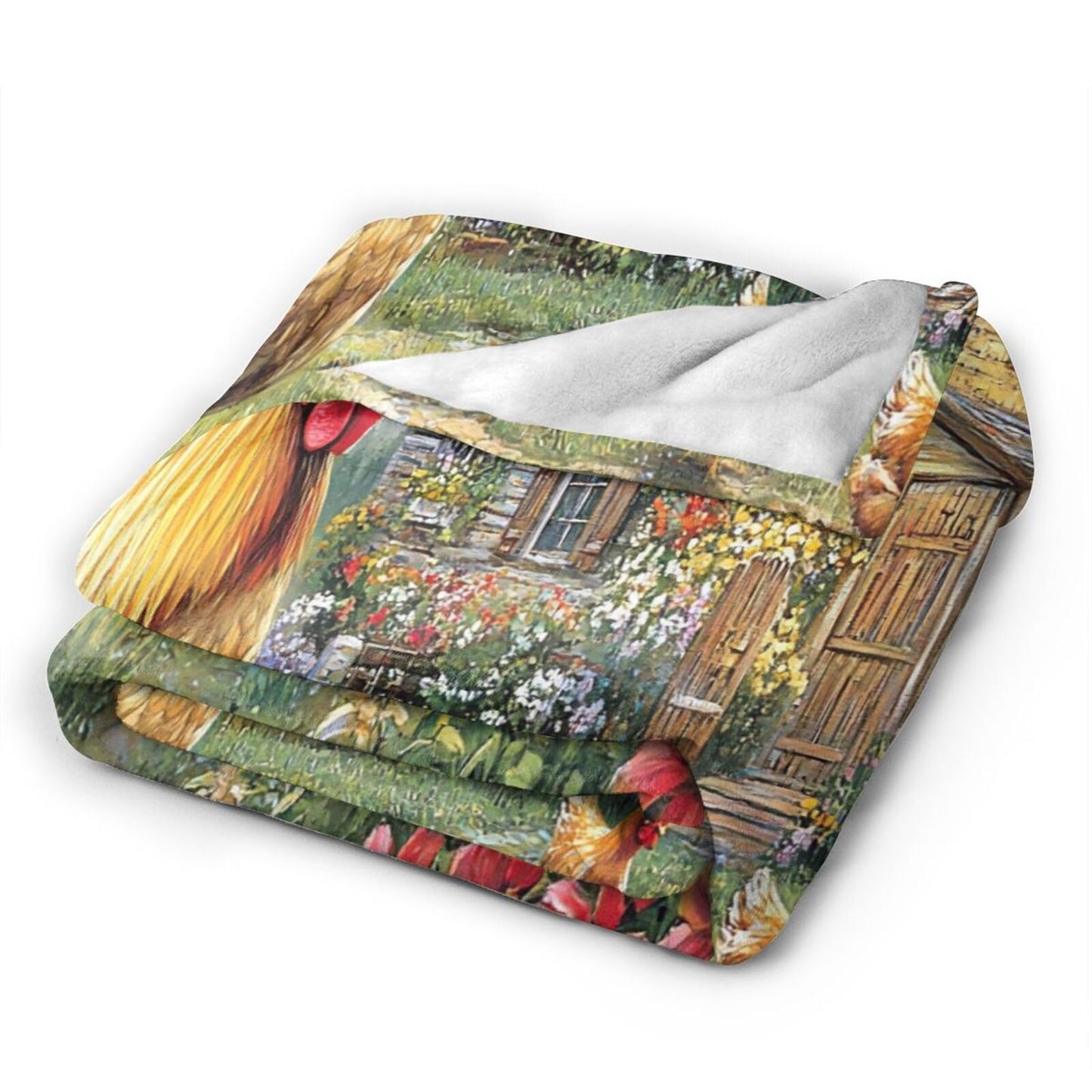 Tijuboni Rooster Chicken Throw Blanket Rooster Gifts for Girls Boys Women Men Kids Adults Soft Flannel Fleece Blanket for Couch Sofa Bed Home Decor 40"x50"
