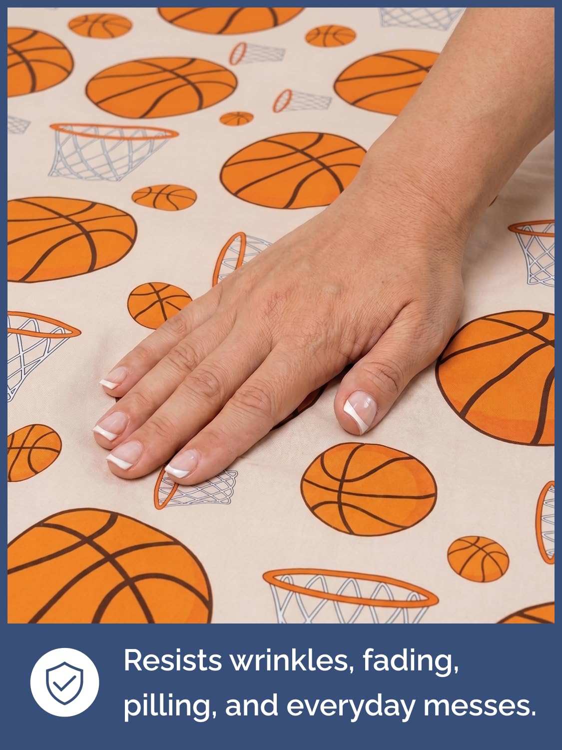CGK Unlimited Kids Basketball Twin 3 Piece Sheet Set - Boys, Girls, Teens, Toddler - Easy Fit with Deep Pockets - Soft, Cooling & Breathable Sheets - Cute, Cozy, Fade & Wrinkle Free - Machine Washable