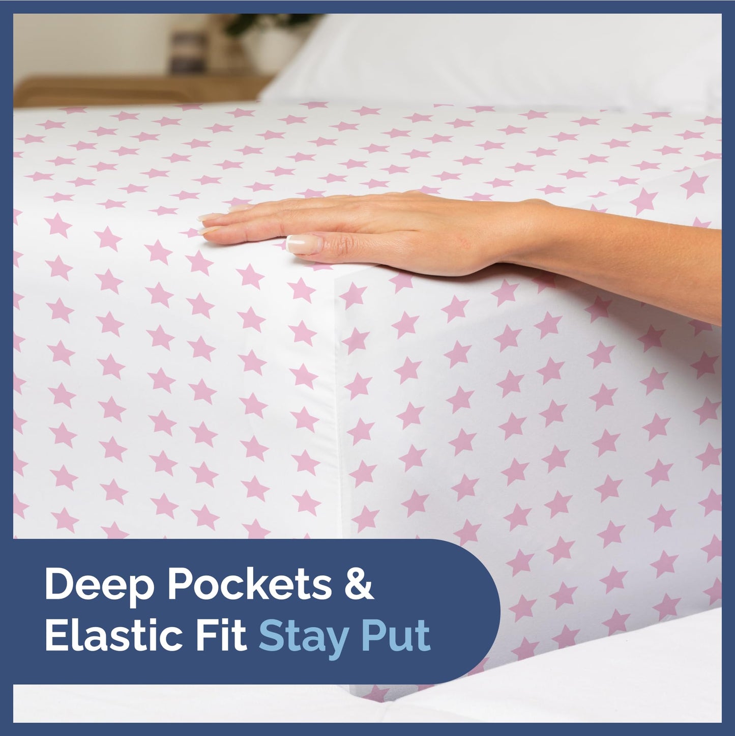 Kids Twin Size Bed Sheet Set - 3 Piece Kids Loft Bed Sheets - Pink Star Sparkle Themed Bedding - Soft, Cute - Breathable and Machine Washable - Cute Easy-Care Bed Set for Boys, Girls, Teens & Toddlers