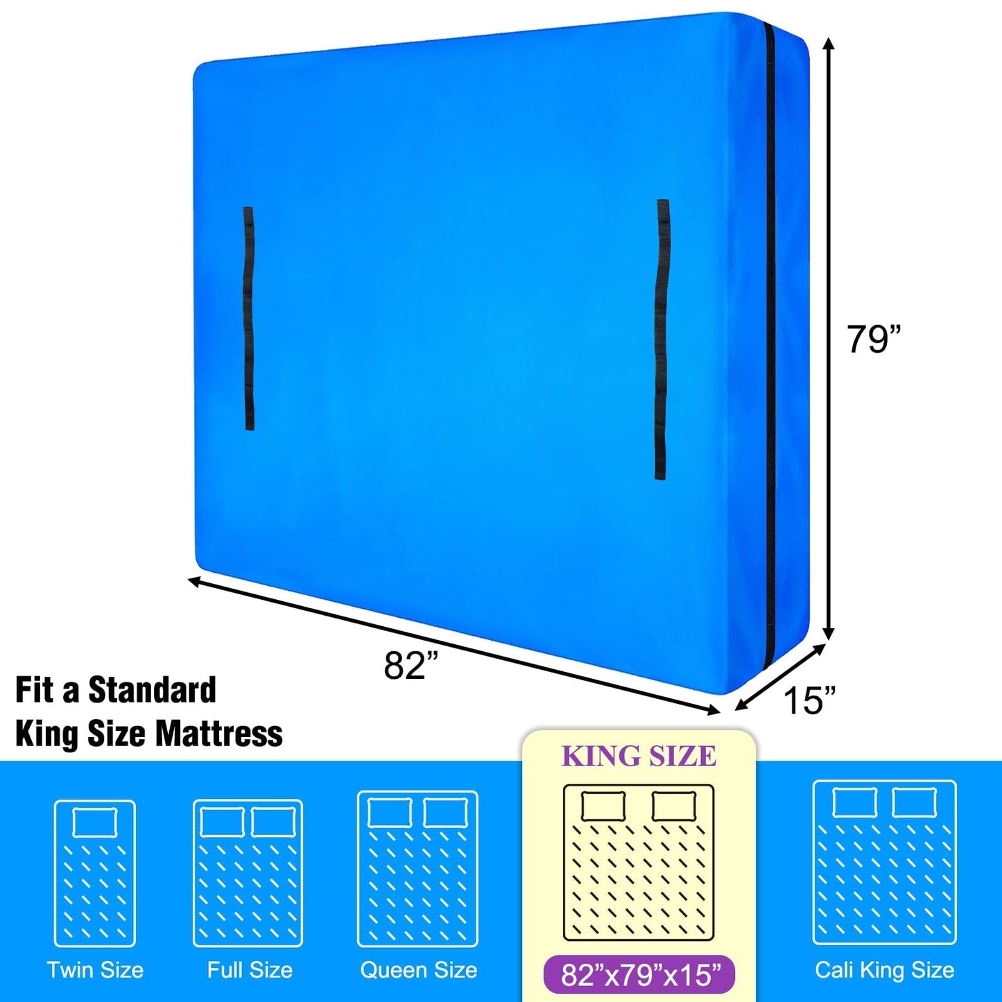 MorTime Mattress Bags for Moving and Storage, Zippered Mattress Storage Bag with 8 Strong Carrying Handles, Reusable Mattress Protector Cover Moving Supplies (King)