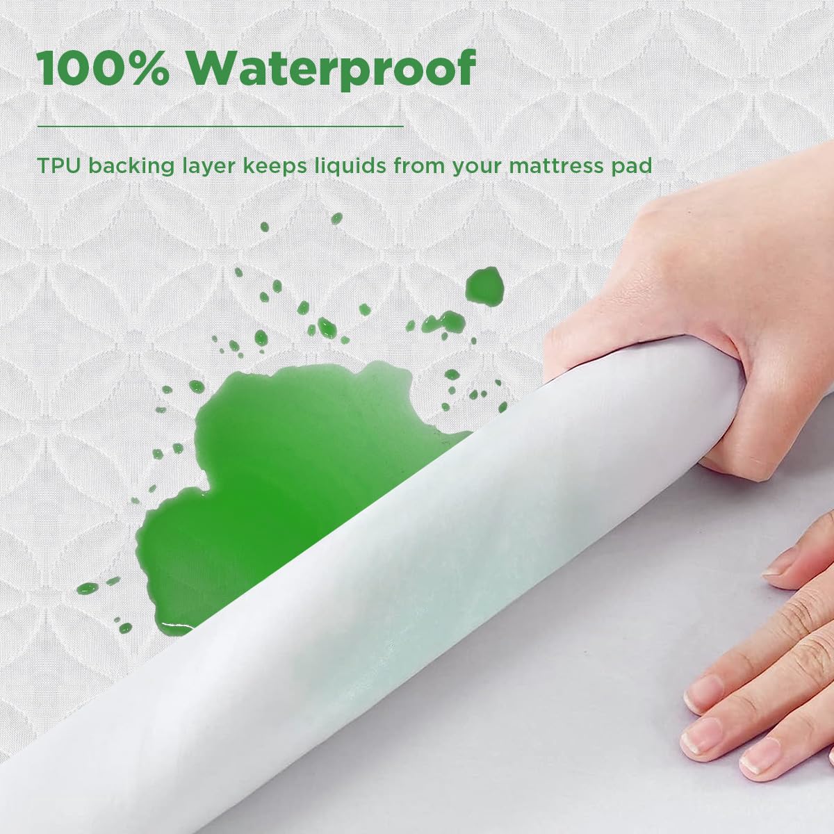 100% Waterproof Mattress Protector Twin, Bamboo Mattress Pad Cover Ultra Soft 3D Air Fabric Cooling Breathable Noiseless Deep Pocket(8-18 INCH)
