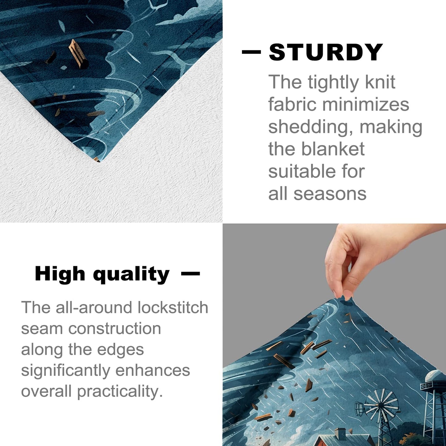 cromcu Tornado Blanket for Weather Enthusiasts, Just a Boy Who Loves Tornado Flannel Blankets, Meteorologist Gifts, Soft Warm Cozy Throws for Sofa Couch Bed Living Room Bedroom Home Decor 60" x 50"