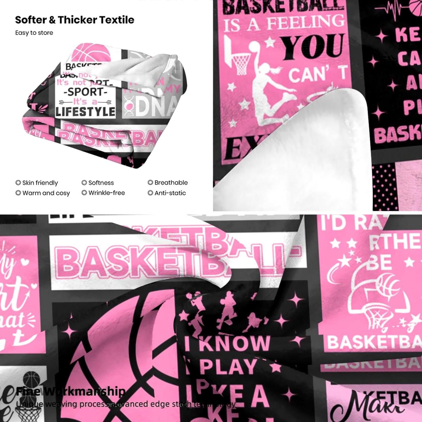 Basketball Blanket for Girls Basketball Gifts for Kids Stuff Basketballs Blankets Throw Bedding Basket Ball Gifts for Women Adults Basketball Lover Room Decor Birthday Party Decorations 50"X40"
