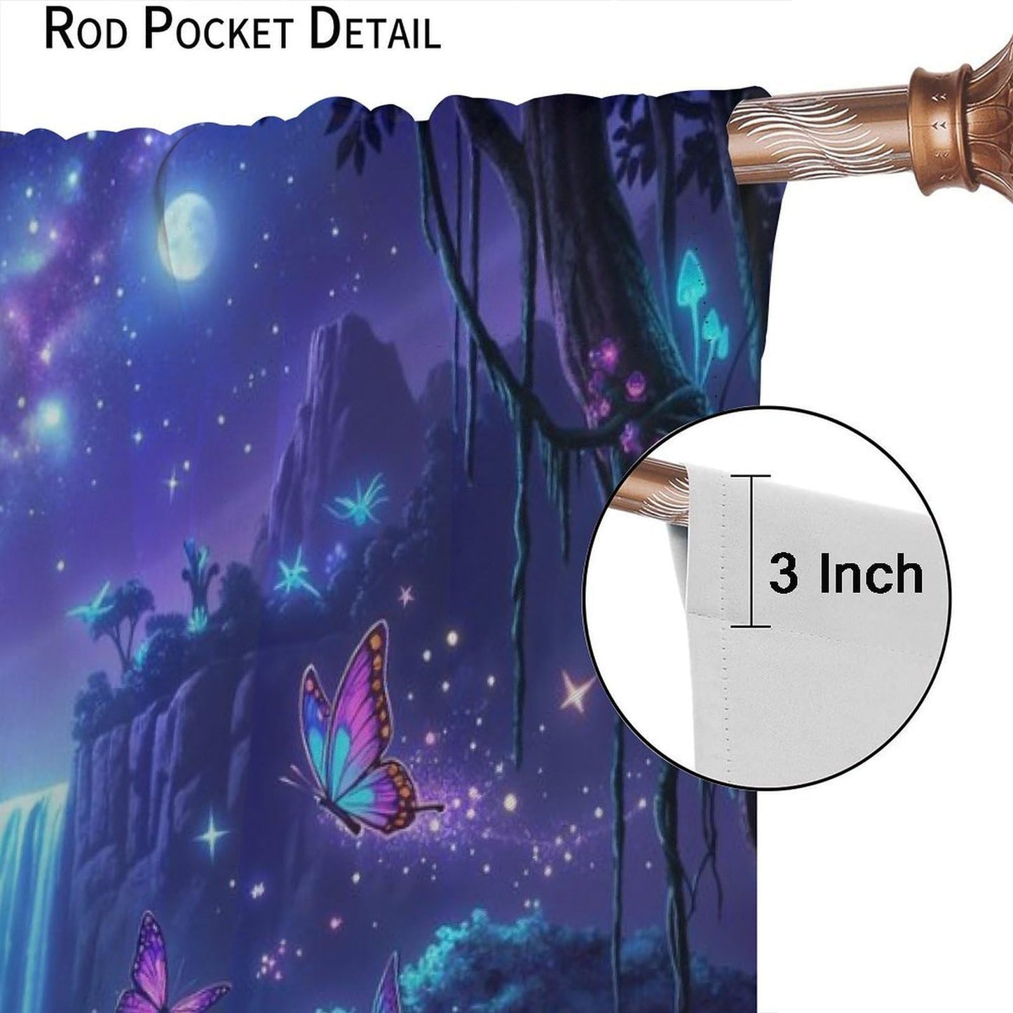 UFUH Fantasy Nature Curtains,Fairy Forest Landscape Blackout Window Treatments for Bedroom Living Room,2 Panels Set Total Size 42 x 45 Inch