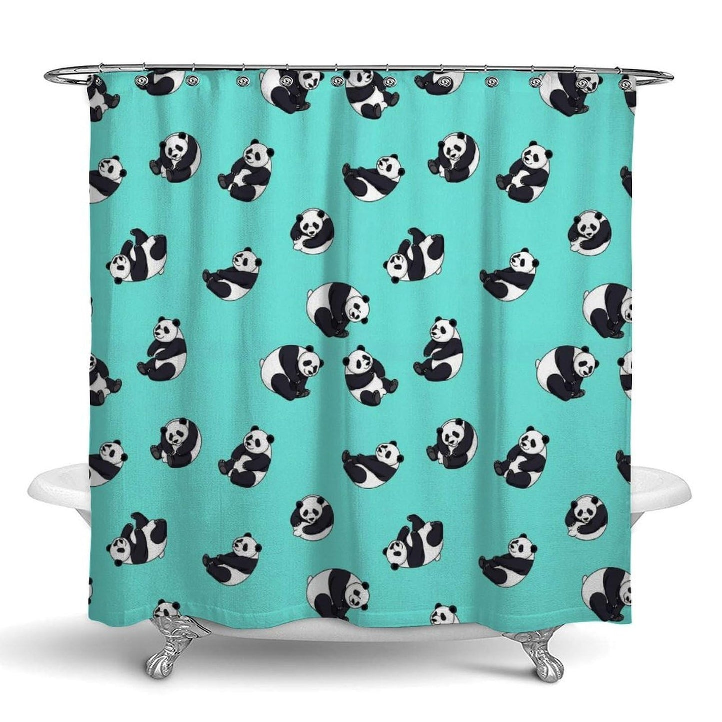Meaudiwes Fashion Shower Curtain Set Home Hotel Bathroom Decoration Curtain Cute Panda, 72" x 70"