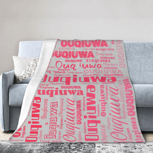 Personalized Blankets with Name Customized Throw Blanket Soft Lightweight Flannel Fleece Blanket 50"X40" for Bed Sofa Couch Camping Travel