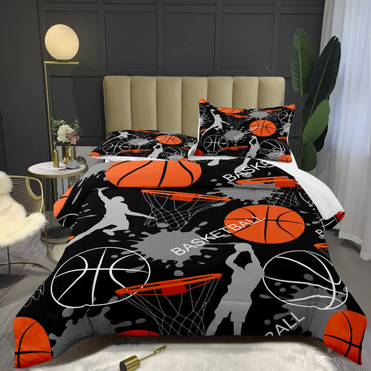 Bodhi 3D Basketball Sports Comforter Set for Teen Boys,Kids Soft Microfiber Bedding Set with Pillowcases,Queen Size,3PCS,1 Comforter+2 Pillow Shams #4003