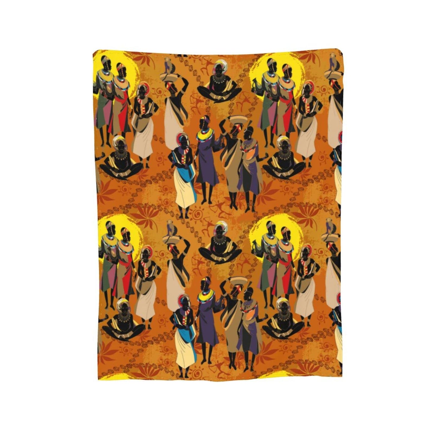 Abucaky Black Women Fleece Throw Blanket Ultra Soft Cozy Ethnic African American Decorative Flannel Blanket for Home Bed Couch Chair Travel 50x40in