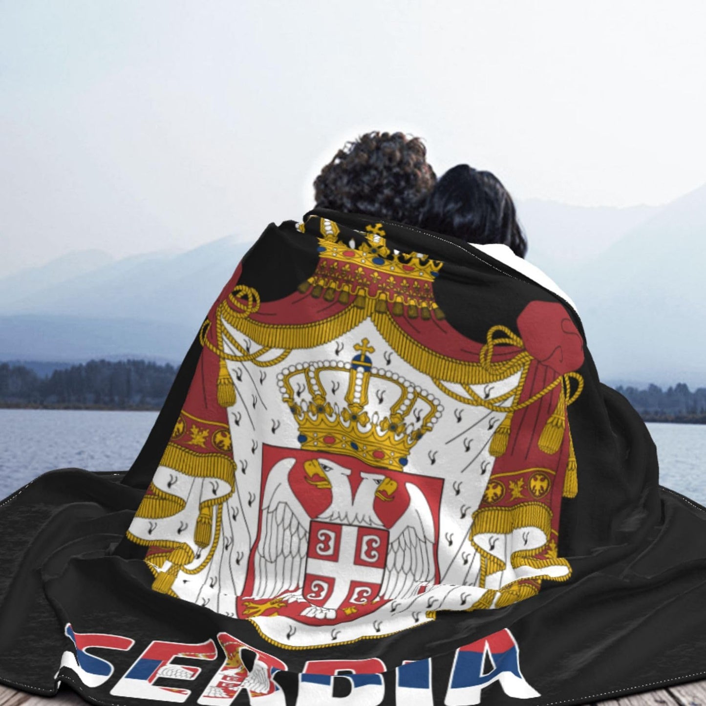 Throw Blanket Serb National Emblem Super Soft Flannel Caroset Lightweight Warm No Pilling Woollen Blankets Sofa Bed Dorm Bedroom Office Home 60"X50"