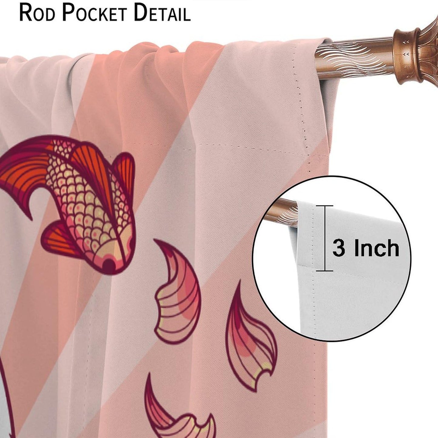 JanJCurt Japanese Noren Curtains, Lucky Cat Kitchen Window Curtain Oriental Style Traditional Red Carp Good Luck Window Treatments for Kitchen Living Room Bedroom, 42x45 Inch (No Blackout)