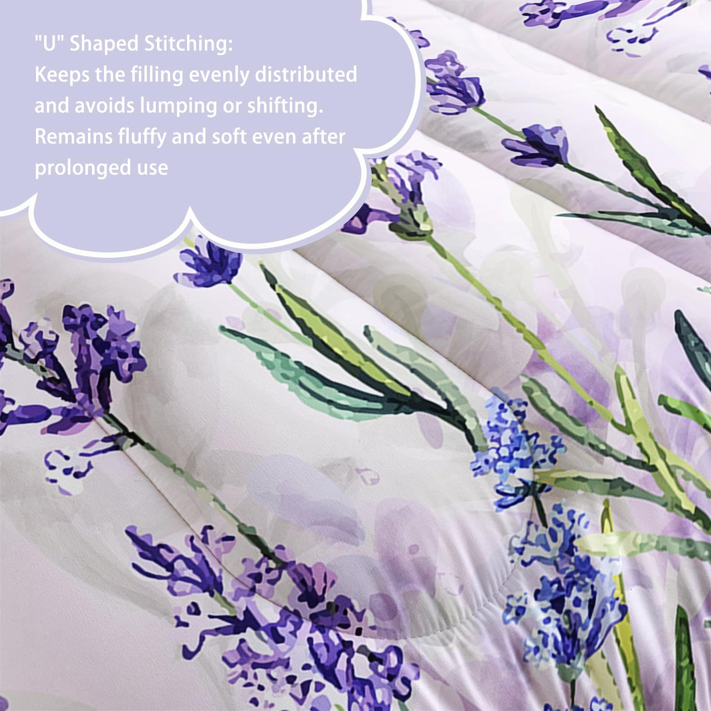 AILONEN Purple Butterfly Comforter Set Twin- Lavender Flower Butterfly Bedding Set for Kids Girls Women,3-Piece Bedroom Soft Microfiber Beautiful Comforter & 2 Pillowcases