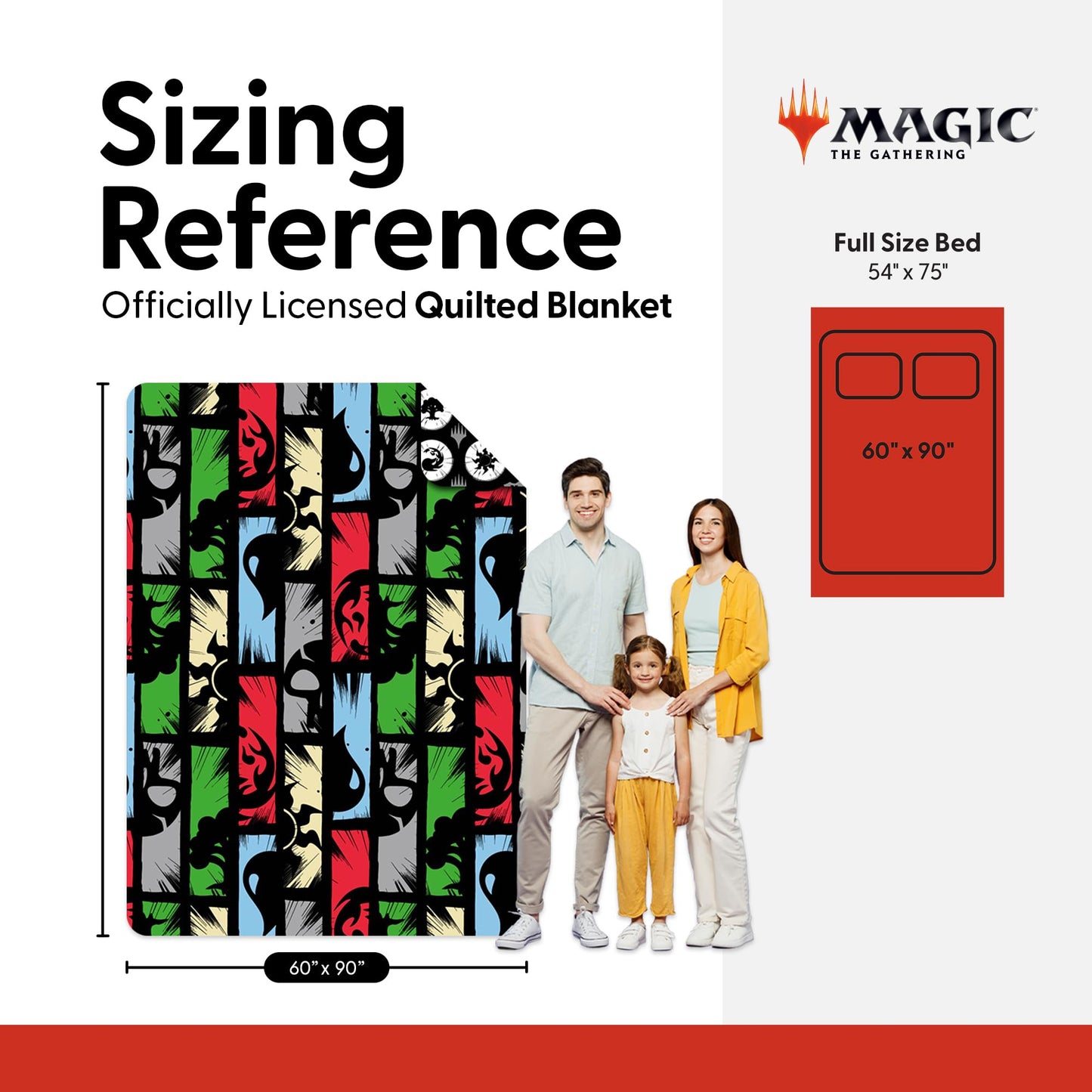Northwest Magic The Gathering Animated Magic Twin Quilted Blanket, Comfy Throw, Adults Boys Girls, Soft Lightweight Bedding for Bed, or Couch, 60 x 90 inches