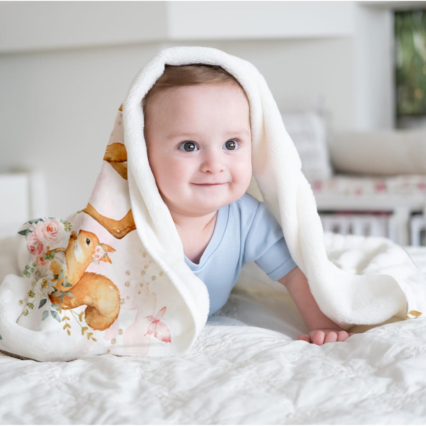 Personalized Baby Blankets for Girls, Custom Baby Girl Gifts Blanket with Name, Soft Throw Blankets, Receiving Newborn Blanket, Customized Babies Shower Christmas Birthday Gifts