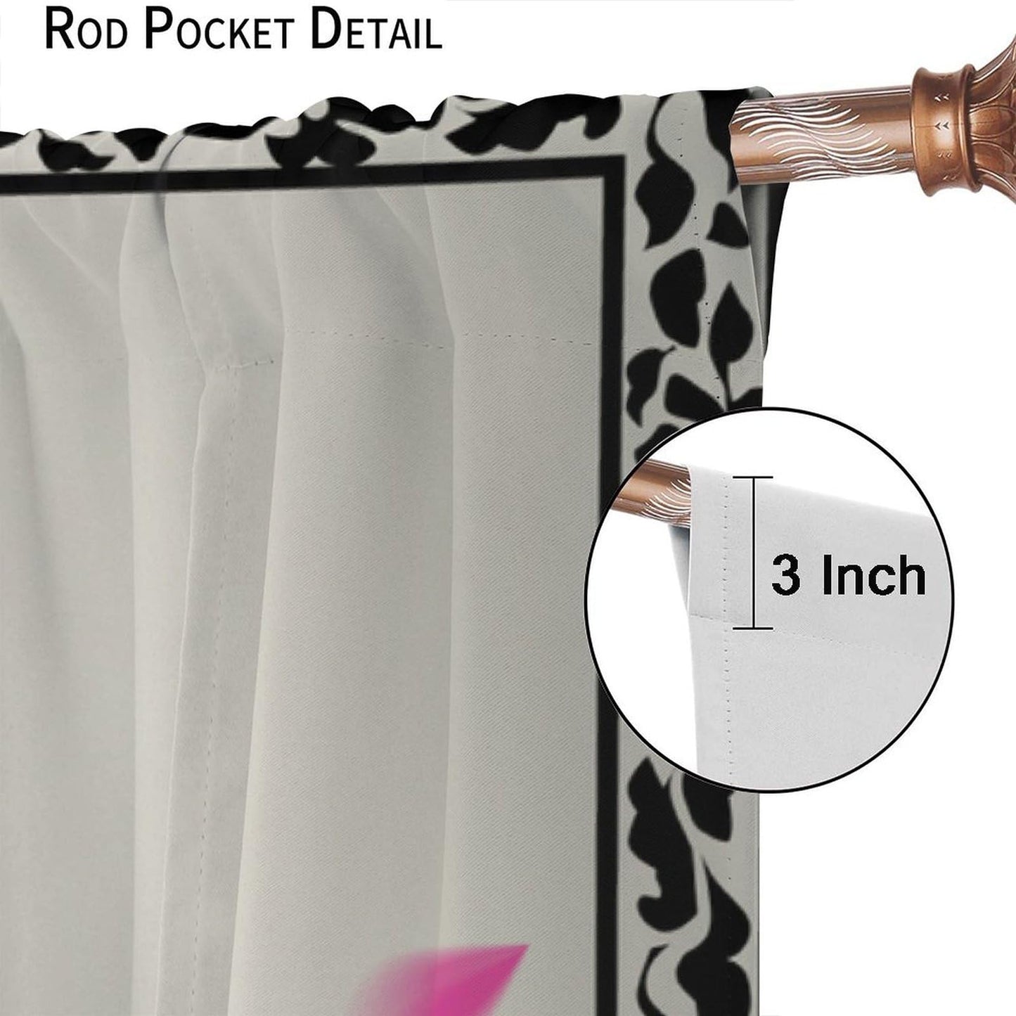 JESTRONRY Japanese Window Curtains, Oriental Asian Chinese Traditional Ink Painting Lotus Flowers Illustration Art Thermal Insulated Curtains for Bedroom Living Room Office W42xL45in