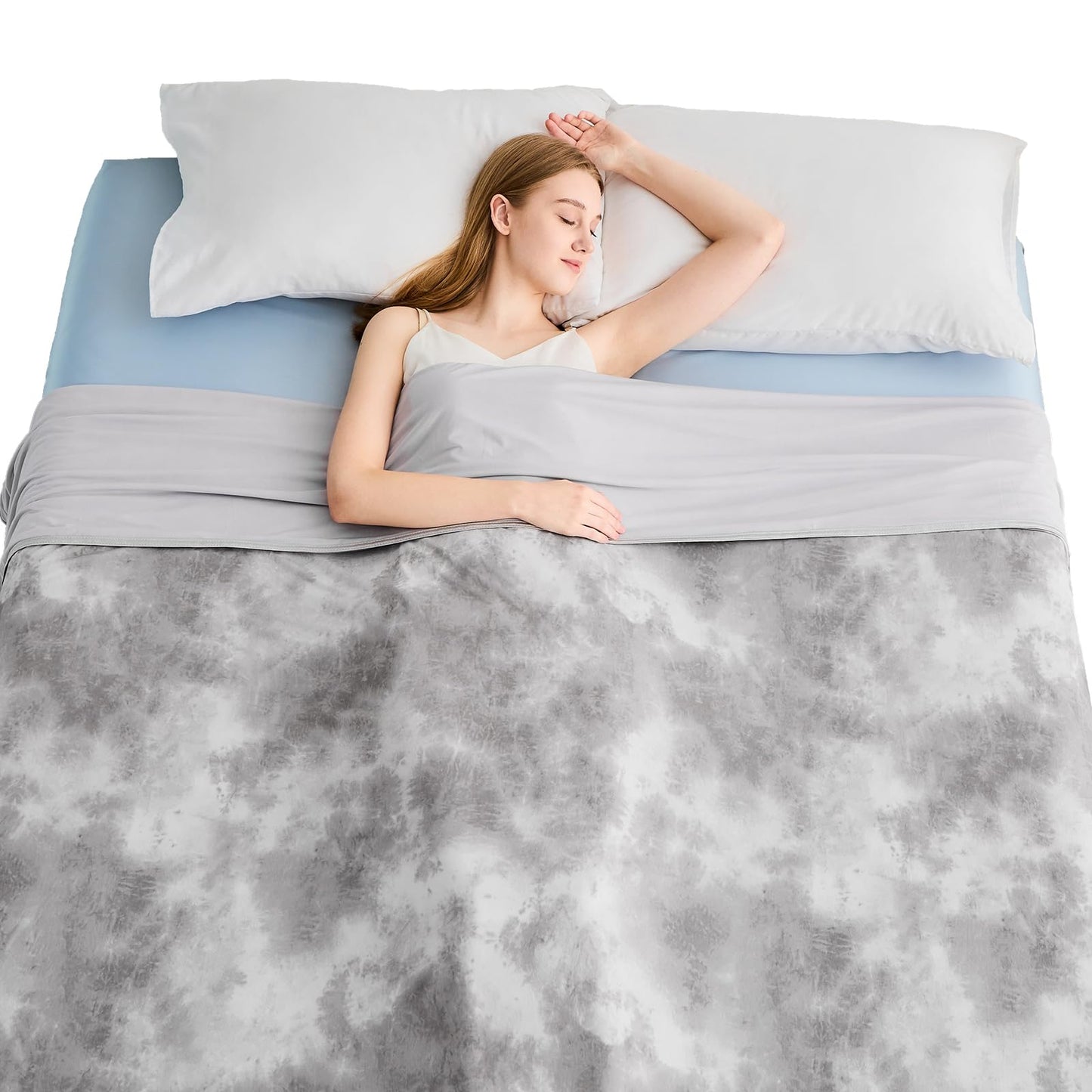 EMME Cooling Blanket Twin Size (60"x80") for Hot Sleepers, Arc-Chill Q-Max 0.45 Cool Fiber, Lightweight Summer Blanket for Night Sweats Relief, Ultra Breathable for Travel Outdoor, Grey