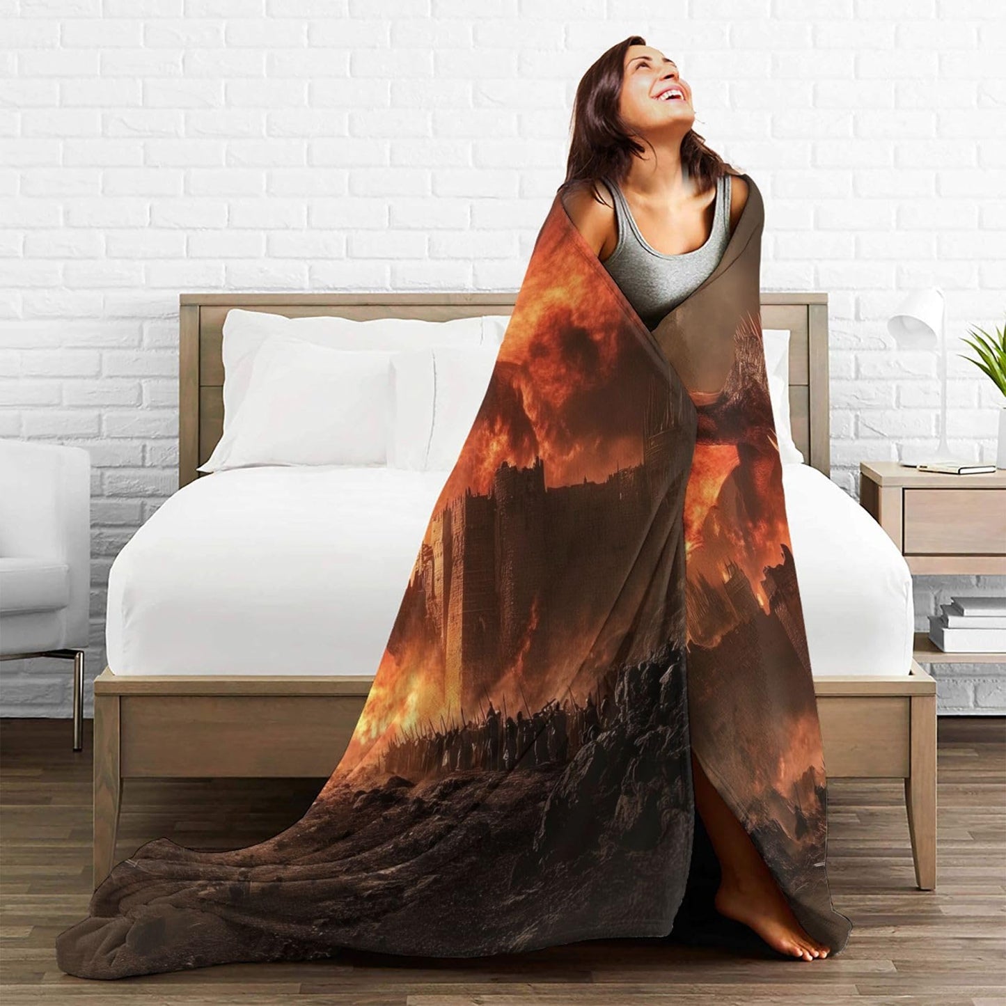 Dragon Blanket Gifts for Kids Adults Boys Girls Lightweight Soft Flannel Throw Blankets Cozy for Dragon Lovers Living Room Sofa Couch Bed Room All Season Decor 50x60in