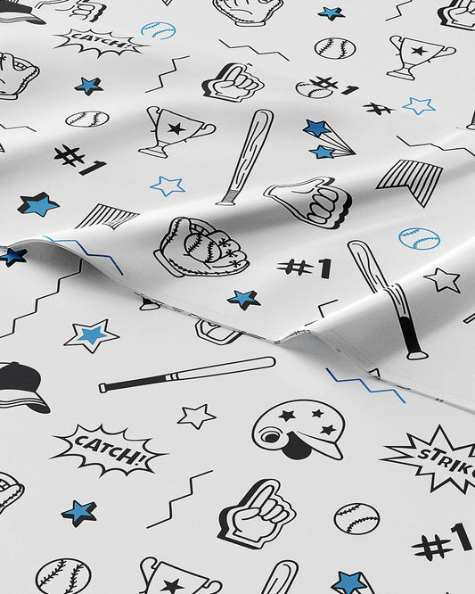 Kids Twin Size Bed Sheet Set - 3 Piece Kids Loft Bed Sheets - Baseball Sports ThemeD Bedding - Soft, Cute & Cozy - Breathable & Machine Washable - Bat & Ball Bed Set for Boys, Girls, Teens & Toddlers